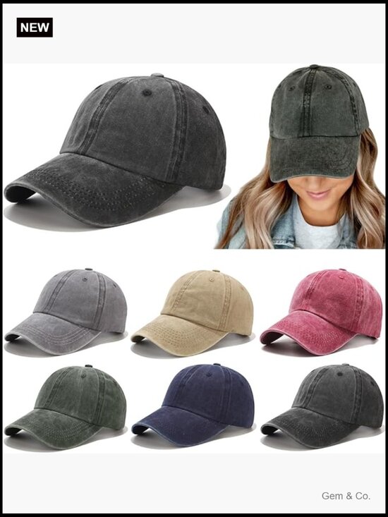 6 Pack Vintage Washed Baseball Cap Distressed Dad Golf Hat Unisex main image 6